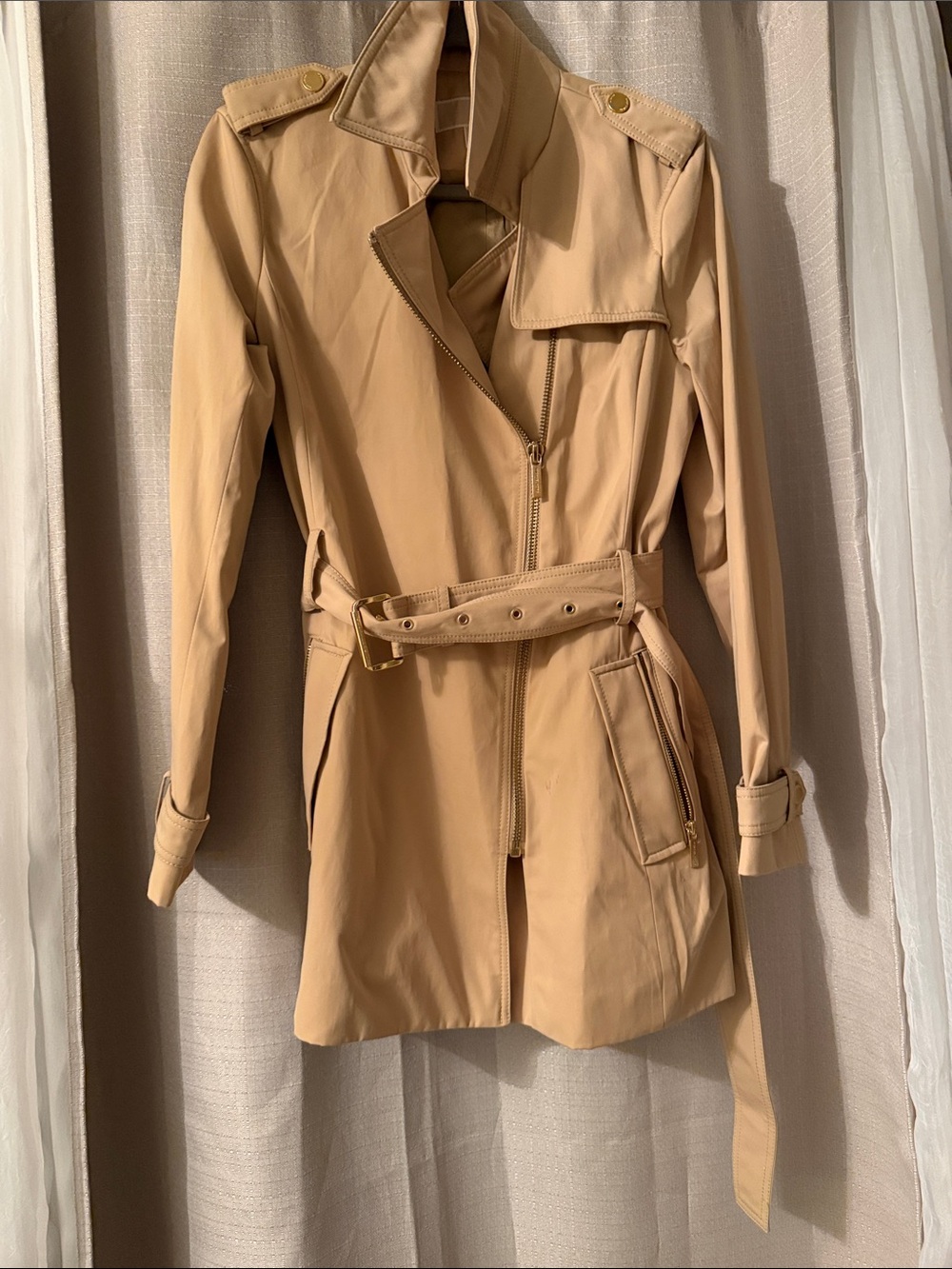 Michael Kors Beige Belted Trench Coat